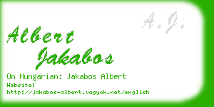albert jakabos business card